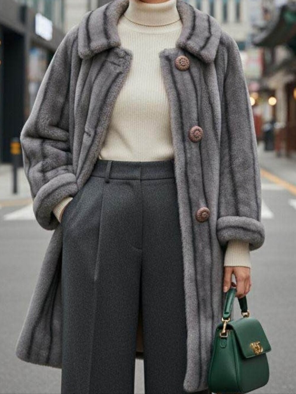 VTG Princeton’s O'Llegro Sixty Faux Fur Coat Gray Size 16